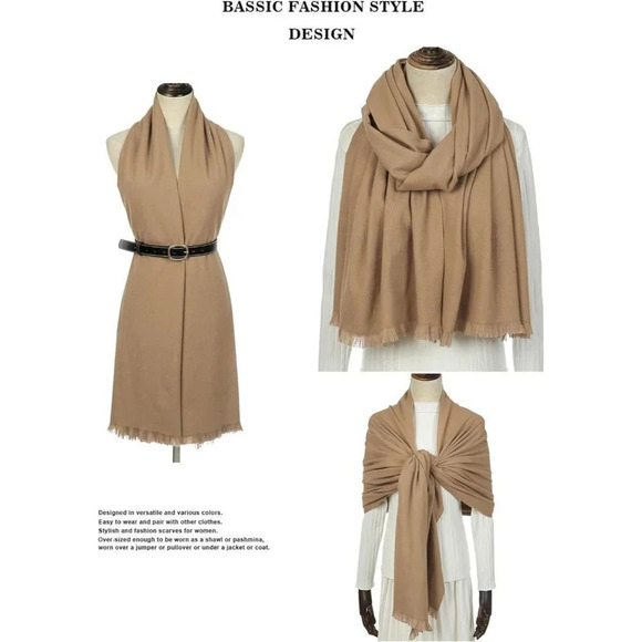 Swat Pany Scarf For Women Winter Pashmina Shawls For Women Wedding Shawls-Bronze - Picture 5 of 7